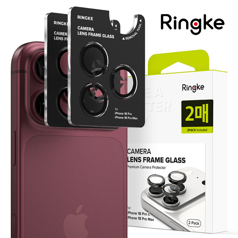 [Pachet 2x] Folie sticla camera iPhone 18 Pro Ringke Camera Lens Frame, transparenta