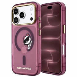 Husa iPhone 18 Pro Max Karl Lagerfeld IML Peekaboo Print Metal Frame MagSafe, bordo, KLHMP18X6HCPSCR