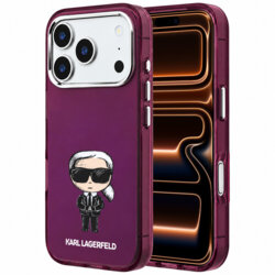 Husa iPhone 17 Pro Max Karl Lagerfeld IML Ikonik Sketch Print MagSafe, bordo, KLHMP18X6HKIKDR