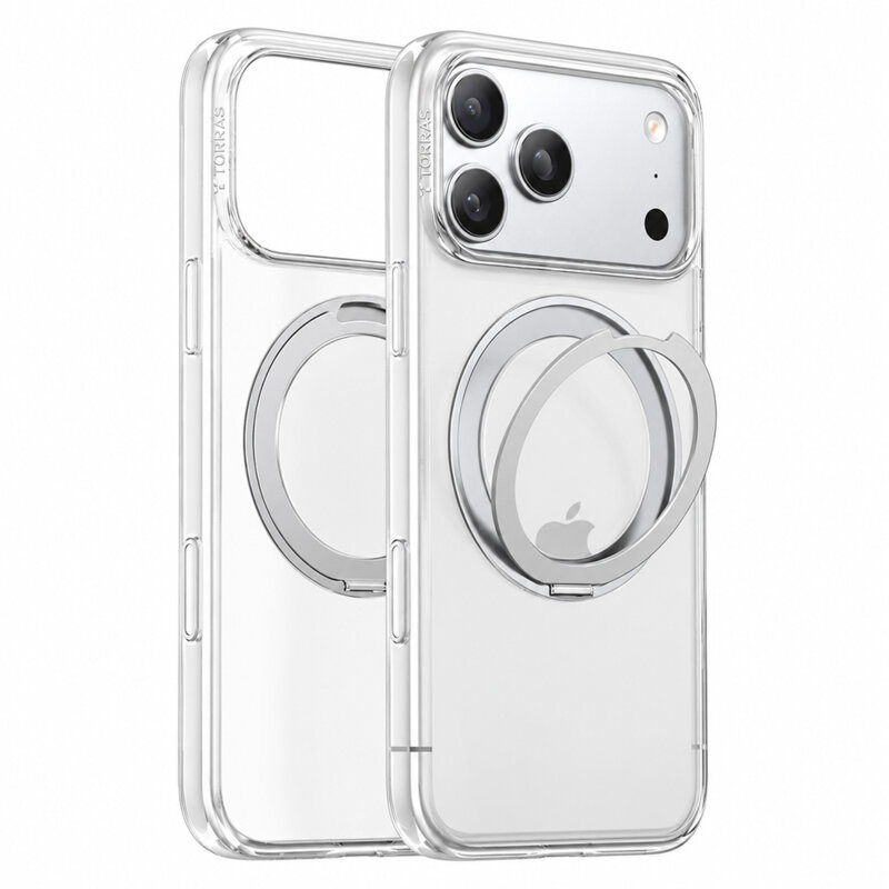 Husa iPhone 17 Pro Torras Ostand O1 Guardian, alb