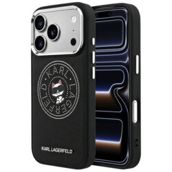 Husa iPhone 17 Pro Karl Lagerfeld Leather Point and C Sketch MagSafe, negru, KLHMP18L6PCCPRK