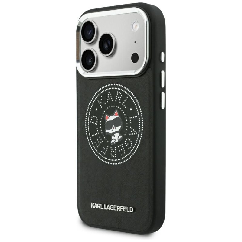 Husa iPhone 17 Pro Karl Lagerfeld Leather Point and C Sketch MagSafe, negru, KLHMP18L6PCCPRK