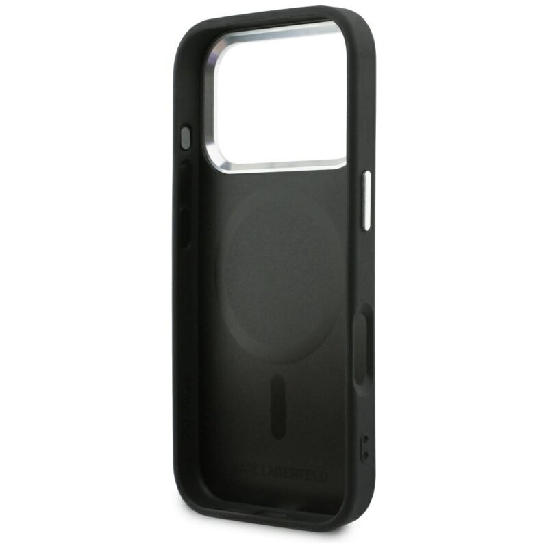 Husa iPhone 17 Pro Karl Lagerfeld Leather Point and C Sketch MagSafe, negru, KLHMP18L6PCCPRK