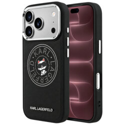 Husa iPhone 18 Pro Max Karl Lagerfeld Leather Point and C Sketch MagSafe, negru, KLHMP18X6PCCPRK