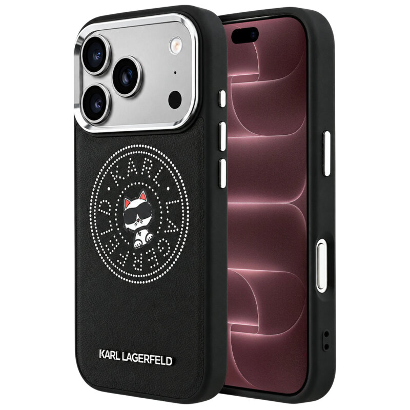 Husa iPhone 18 Pro Max Karl Lagerfeld Leather Point and C Sketch MagSafe, negru, KLHMP18X6PCCPRK