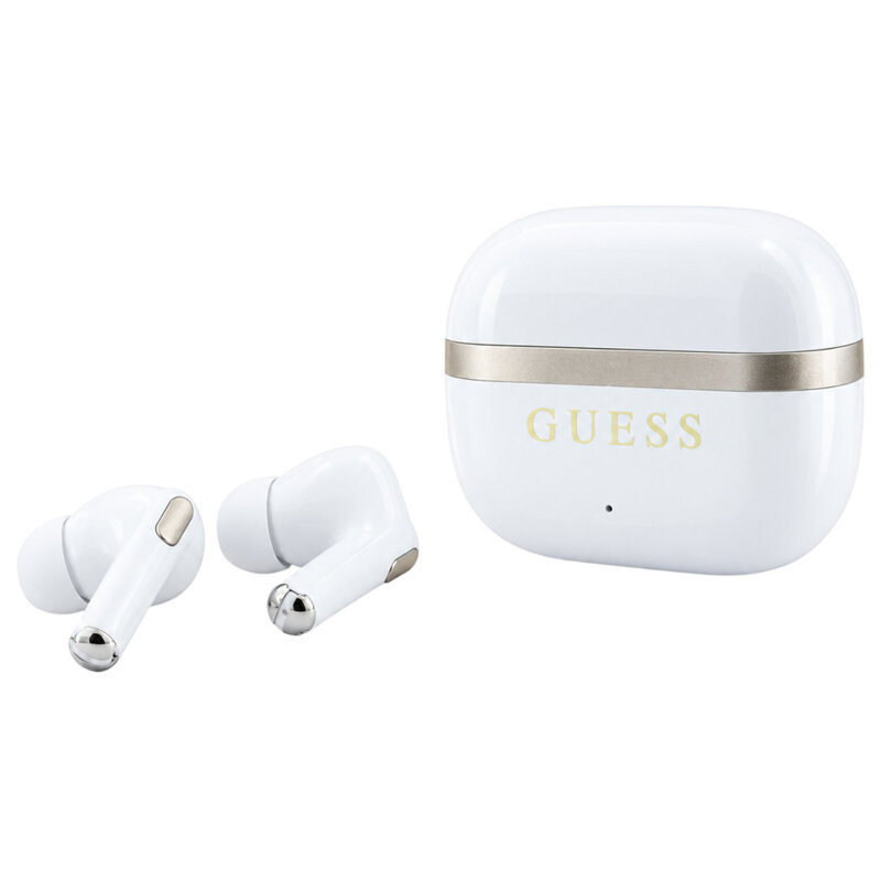 Casti wireless Bluetooth TWS Guess, alb, GUTWSN2HGGSH