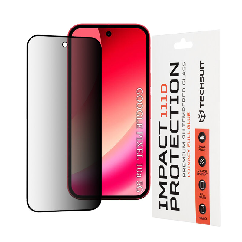 Folie sticla Google Pixel 10a Techsuit 111D Privacy Full Glue, negru