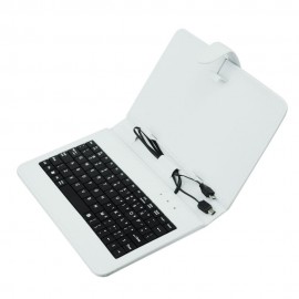 Husa Universala Tableta 7 inch Cu Tastatura Flip Carte Alb