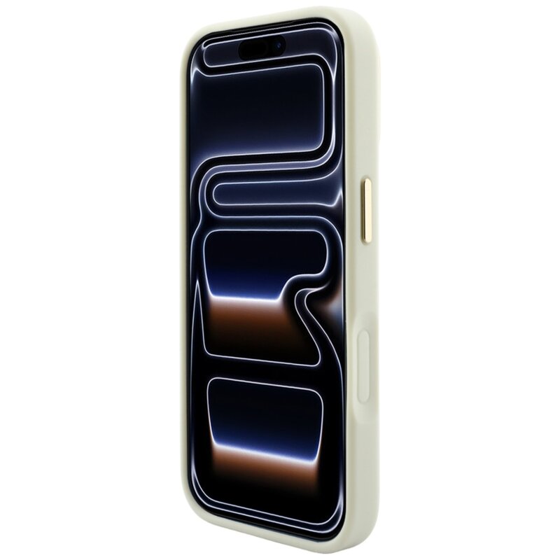 Husa Guess Saffiano Saffiano Peony & Ring MagSafe iPhone 17 Pro, bej, GUHMP18LPSAMSECE