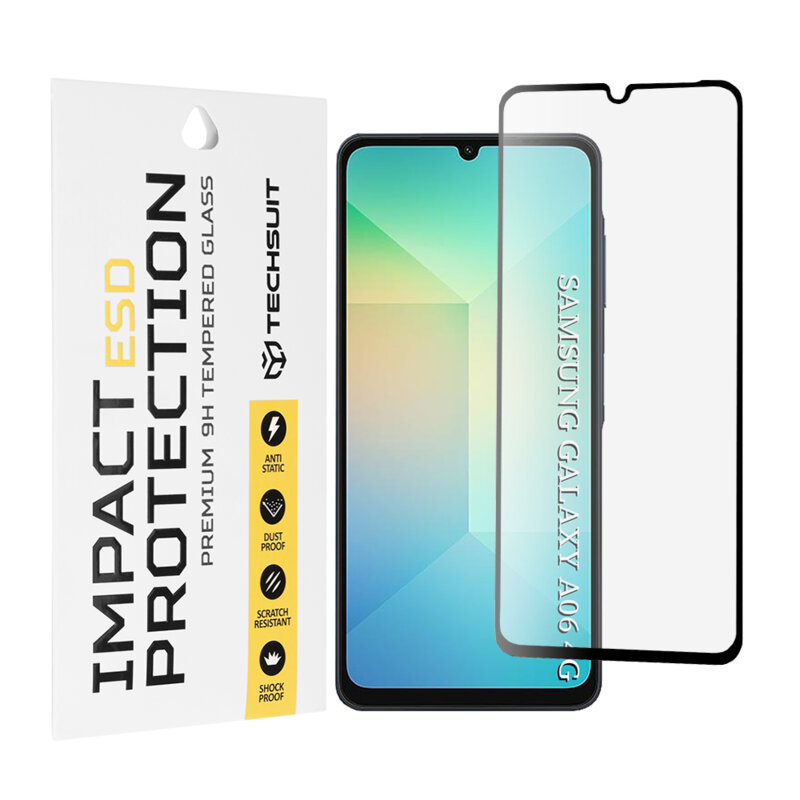 Folie sticla Samsung Galaxy A06 Techsuit ESD Glass, negru