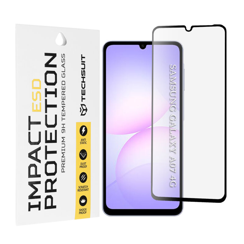 Folie sticla Samsung Galaxy A07 4G Techsuit ESD Glass, negru