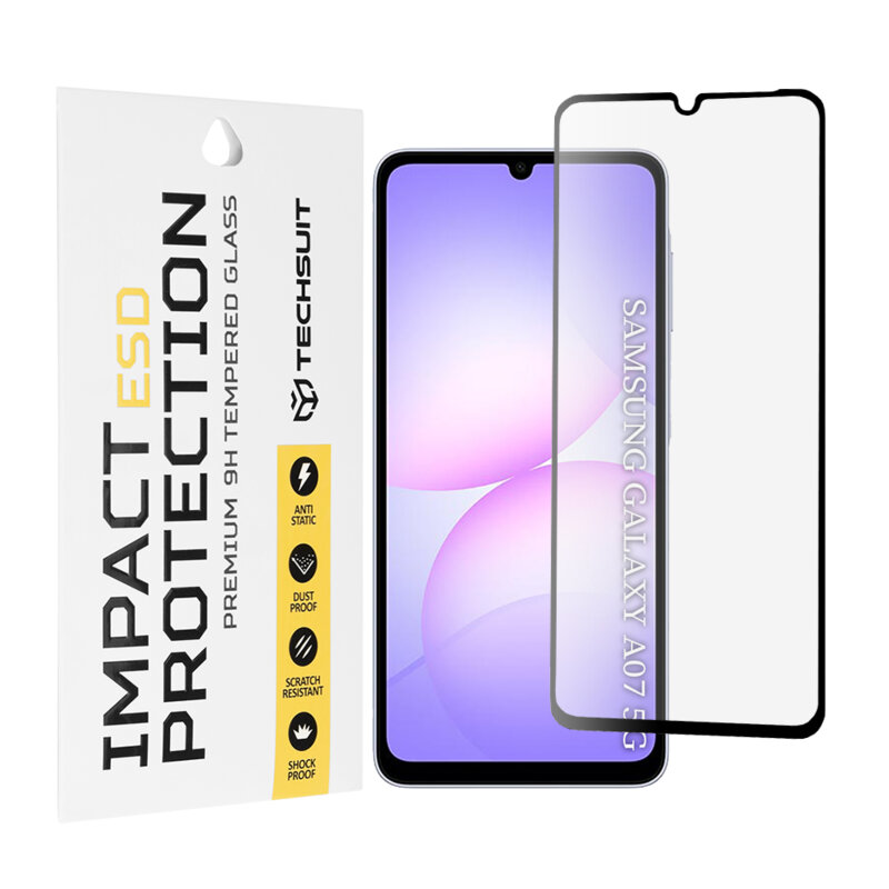 Folie sticla Samsung Galaxy A07 5G Techsuit ESD Glass, negru