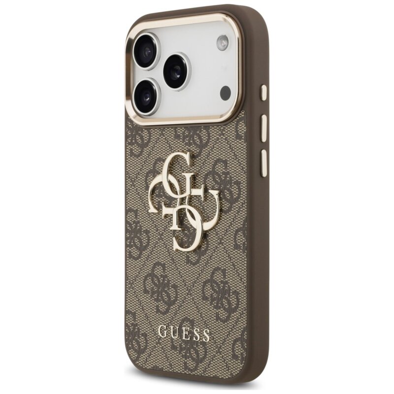 Husa originala Guess iPhone 17 Pro Hardcase 4G Classic Logo with Strap, maro, GUHCP18LP4GMGSCW