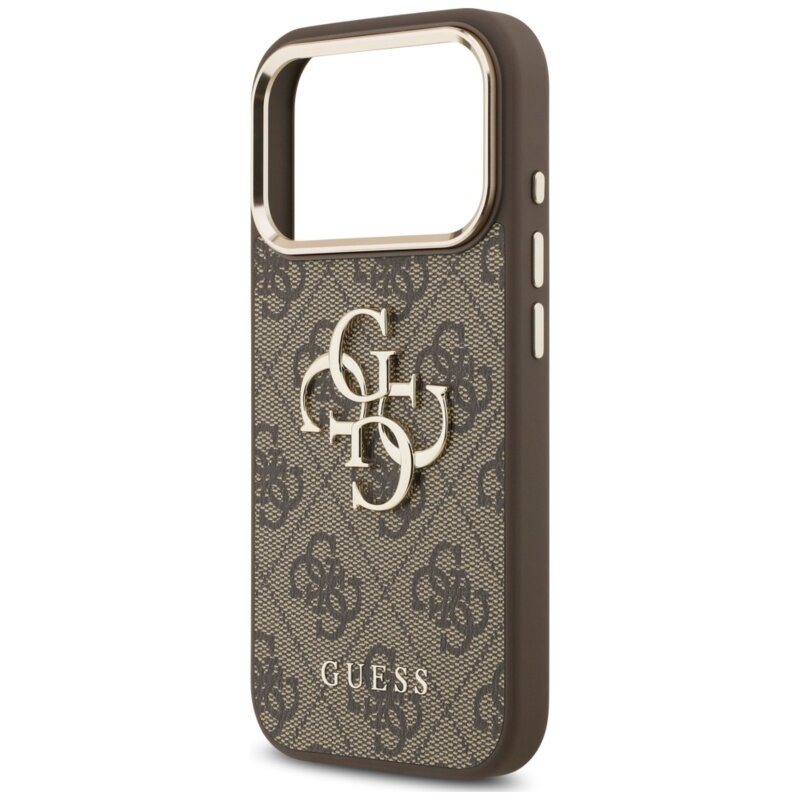 Husa originala Guess iPhone 17 Pro Hardcase 4G Classic Logo with Strap, maro, GUHCP18LP4GMGSCW