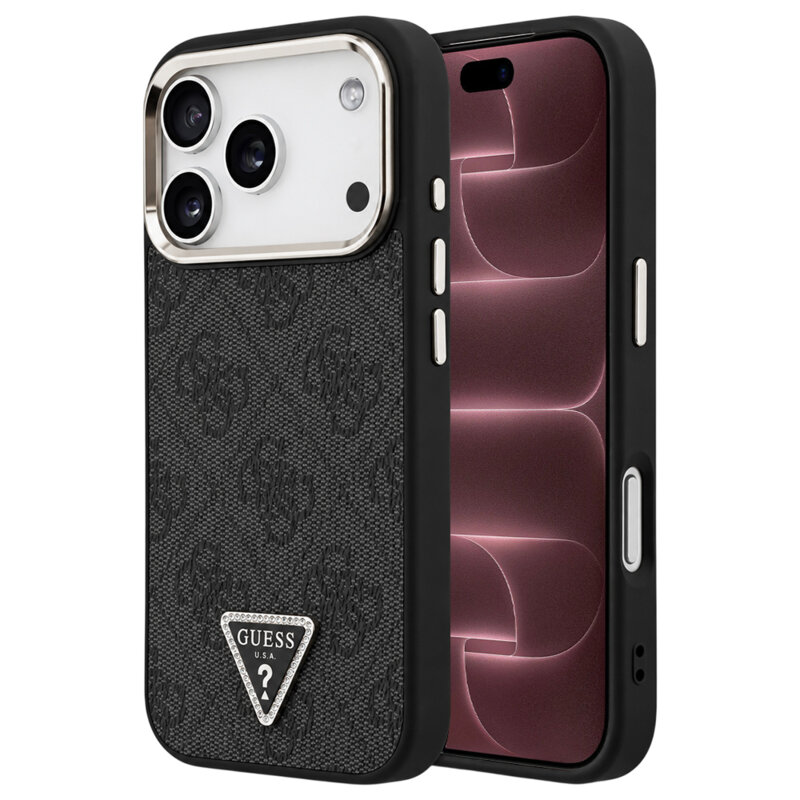 Husa originala Guess iPhone 18 Pro Max Hardcase 4G Triangle Logo MagSafe, negru, GUHMP18XP4GTDGMK
