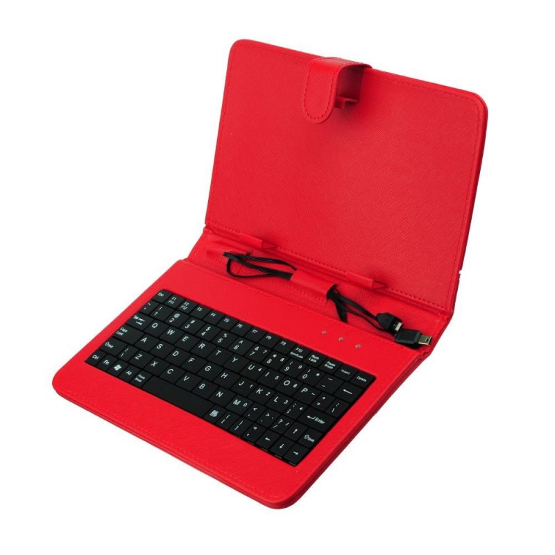 rush Optimal Centralize Husa Universala Tableta 7 inch Cu Tastatura Flip Carte Rosu - CatMobile
