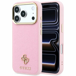 Husa Guess Saffiano Small 4G Classic  MagSafe iPhone 17 Pro, roz, GUHMP18L6PSA4DMP