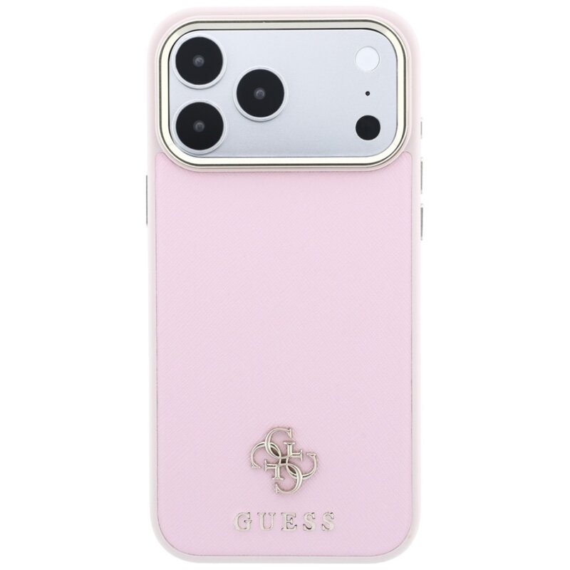 Husa Guess Saffiano Small 4G Classic  MagSafe iPhone 17 Pro, roz, GUHMP18L6PSA4DMP