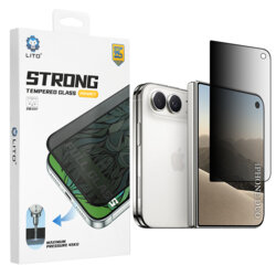 Folie sticla iPhone Duo Lito D+ Max Strong Privacy, negru
