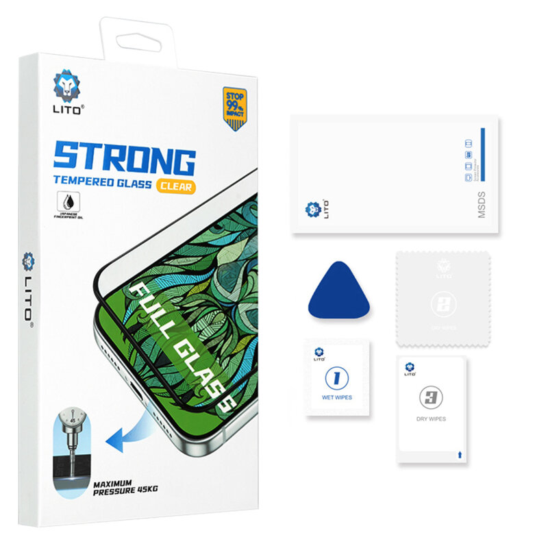 Folie sticla iPhone Duo Lito D+ Max Strong, negru