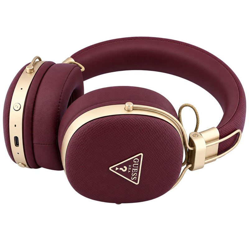 Casti Bluetooth Guess Grained Triangle Logo, bordo, GUOBHP72PGTCSU