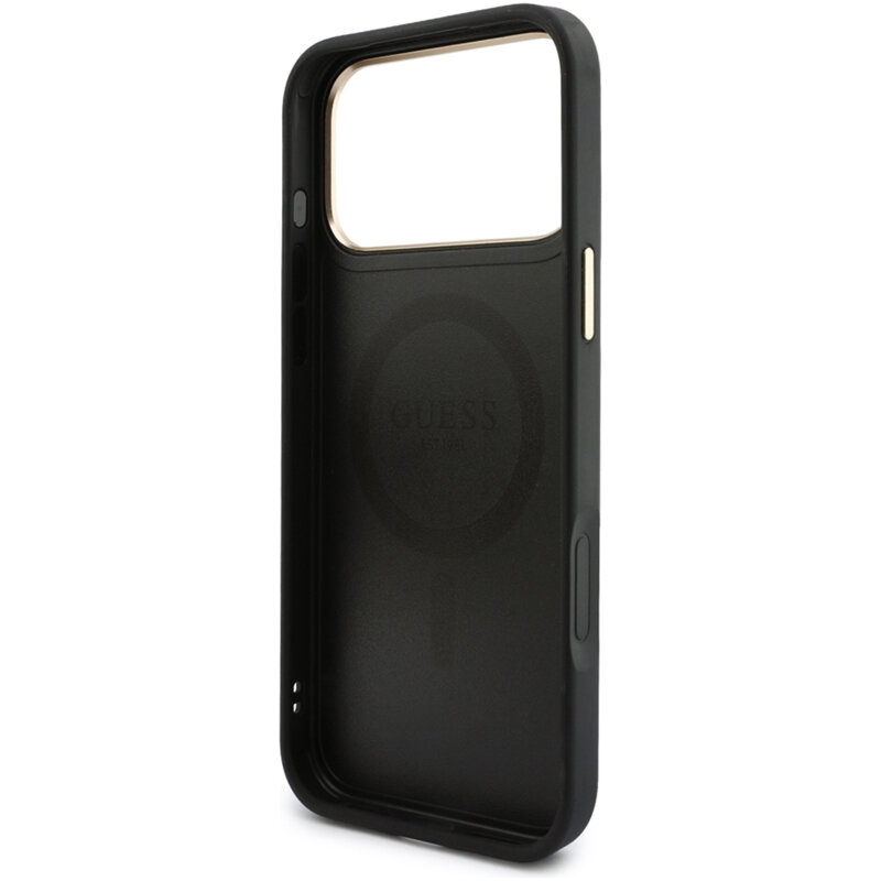 Husa originala Guess iPhone 18 Pro Max Hardcase 4G Cardslot & Big Strap MagSafe, negru, GUBPHUP18XP4SM44CK