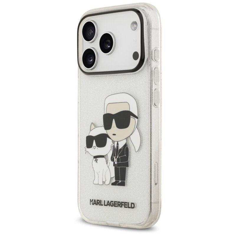 Husa iPhone 18 Pro Max Karl Lagerfeld IML NFT Glitter K&C, transparenta cu sclipici, KLHCP18XHNKCTGT