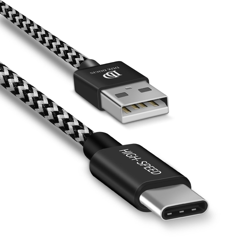 Cablu de date Dux Ducis K-One USB la Type-C, 2m, 2.1A, alb-negru