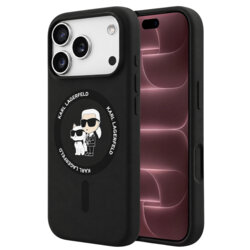 Husa Karl Lagerfeld iPhone 18 Pro Max Silicone KC Body Ring MagSafe, negru, KLHMP18XSCMKCRHK