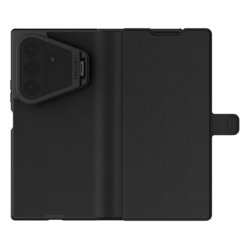 Husa Samsung Galaxy Z Fold8 Ultra Nillkin Qin Prop Silicone Leather Case, negru