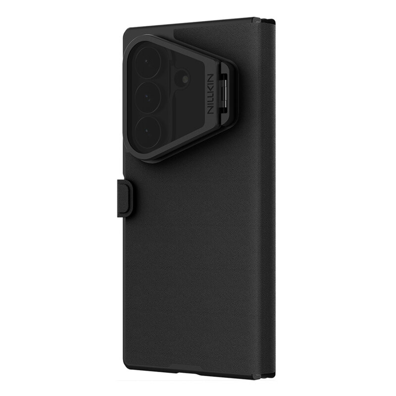 Husa Samsung Galaxy Z Fold8 Ultra Nillkin Qin Prop Silicone Leather Case, negru