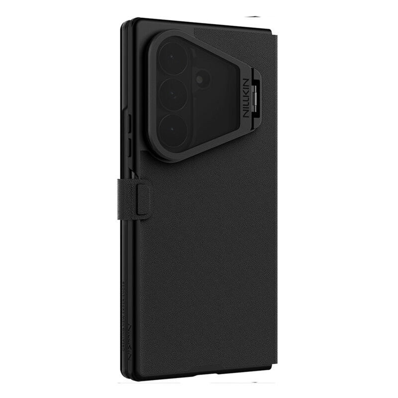 Husa Samsung Galaxy Z Fold8 Ultra Nillkin Qin Prop Silicone Leather Case, negru