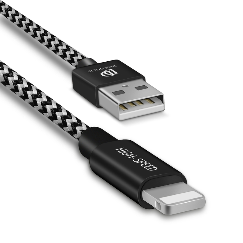 Cablu de date Dux Ducis K-One USB la Lightning, 2m, 2.1A, alb-negru
