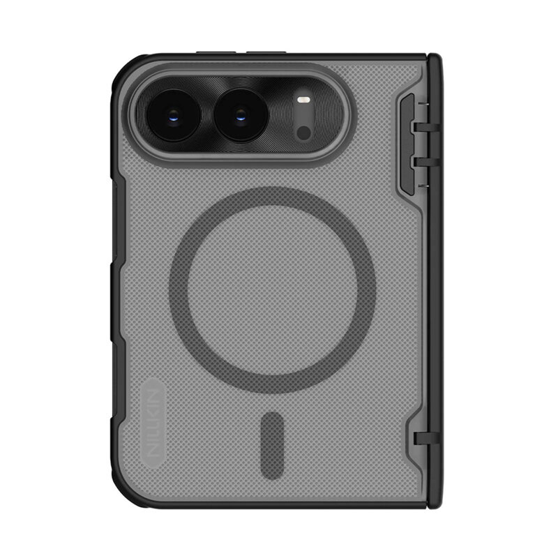 Husa iPhone Duo Nillkin Super Frosted Shield Fold Magnetic, negru/transparenta