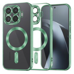 Husa premium Xiaomi 17T Pro Techsuit Luxury Crystal MagSafe, verde deschis