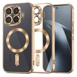Husa premium Xiaomi 17T Pro Techsuit Luxury Crystal MagSafe, auriu