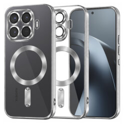 Husa premium Xiaomi 17T Pro Techsuit Luxury Crystal MagSafe, argintiu