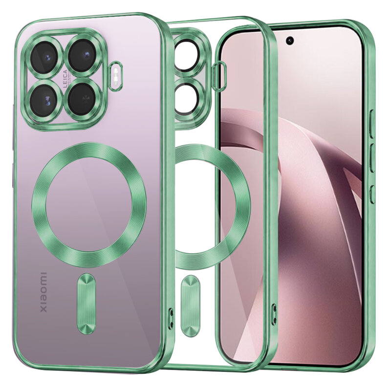 Husa premium Xiaomi 17T Techsuit Luxury Crystal MagSafe, verde deschis