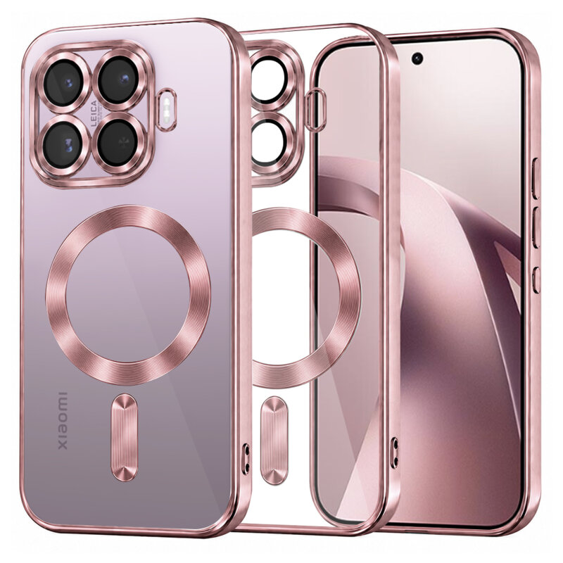 Husa premium Xiaomi 17T Techsuit Luxury Crystal MagSafe, roz
