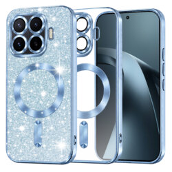 Husa premium Xiaomi 17T Pro Techsuit Luxury Glitter MagSafe, bleu