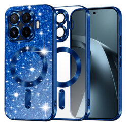 Husa premium Xiaomi 17T Pro Techsuit Luxury Glitter MagSafe, albastru