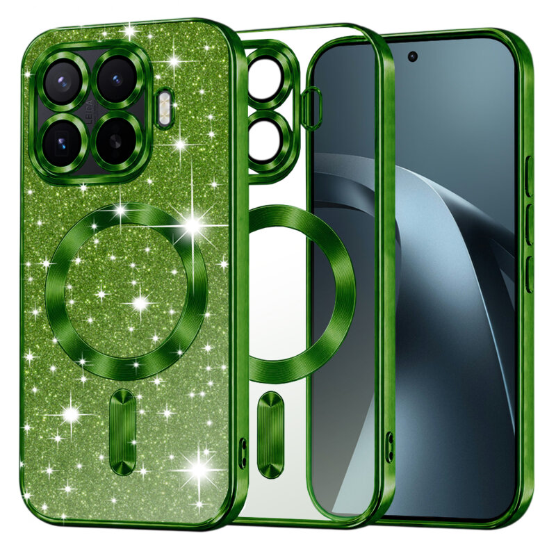 Husa premium Xiaomi 17T Pro Techsuit Luxury Glitter MagSafe, verde