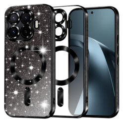 Husa premium Xiaomi 17T Pro Techsuit Luxury Glitter MagSafe, negru