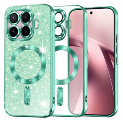 Husa premium Xiaomi 17T Techsuit Luxury Glitter MagSafe, verde deschis
