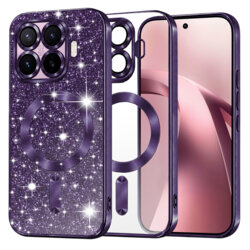 Husa premium Xiaomi 17T Techsuit Luxury Glitter MagSafe, mov