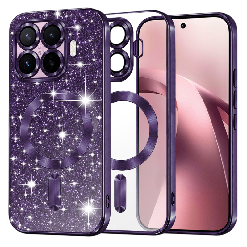 Husa premium Xiaomi 17T Techsuit Luxury Glitter MagSafe, mov