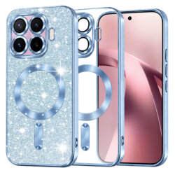 Husa premium Xiaomi 17T Techsuit Luxury Glitter MagSafe, bleu