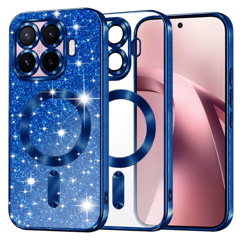 Husa premium Xiaomi 17T Techsuit Luxury Glitter MagSafe, albastru