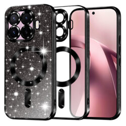 Husa premium Xiaomi 17T Techsuit Luxury Glitter MagSafe, negru