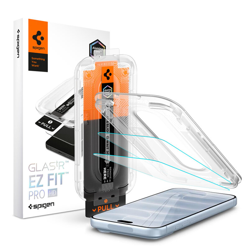 [Pachet 2x] Folie iPhone 17 Spigen Glas.tR EZ-FIT Pro HD, transparenta